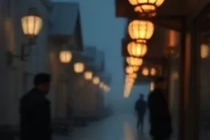 《消音区》剧照：雨天隧道口被车灯拉长的积水反光